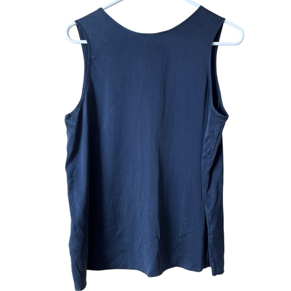 Quince Washable 100% Silk Sleep Tank Top in Indigo Large - Picture 5 of 9